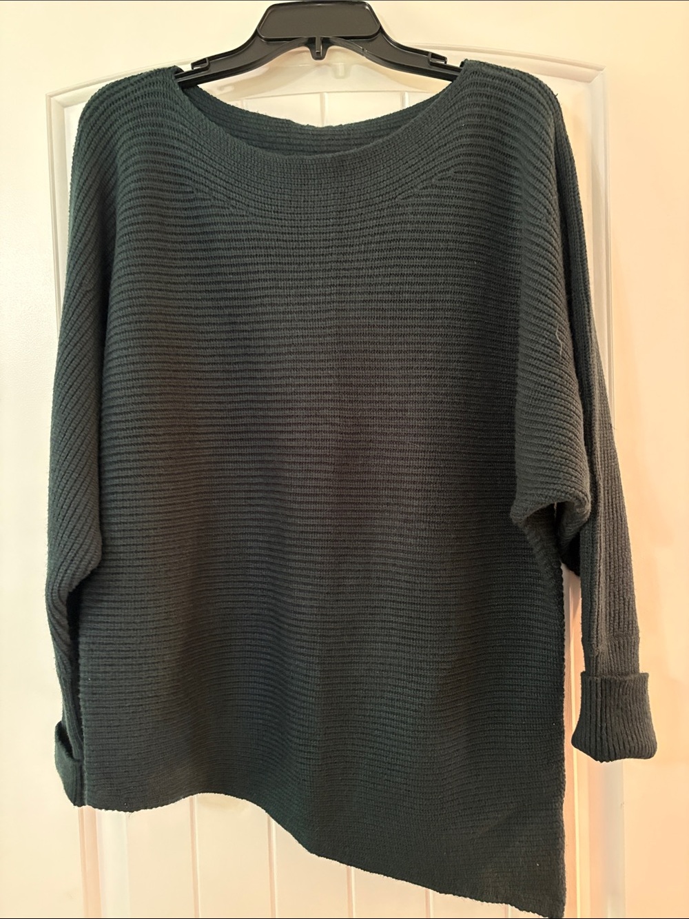 Maurices Dark Green Ribbed Scoop Neck Sweater
